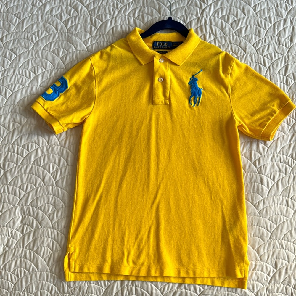 Boy’s Polo Shirt in yellow. Large pony Size M 10-12 Used once. No rips or stains